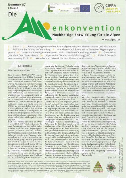 im Anwendungsbereich der Alpenkonvention Adressaten: politische Repräsentanten im In- und Ausland (Bürgermeister,