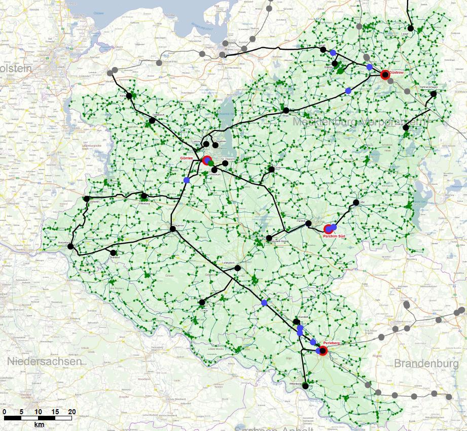 Versorgungsgebiet der WEMAG Netz GmbH Strukturdaten ~ 1.000 km Hochspannungsnetz ~ 6.100 km Mittelspannungsnetz ~ 8.
