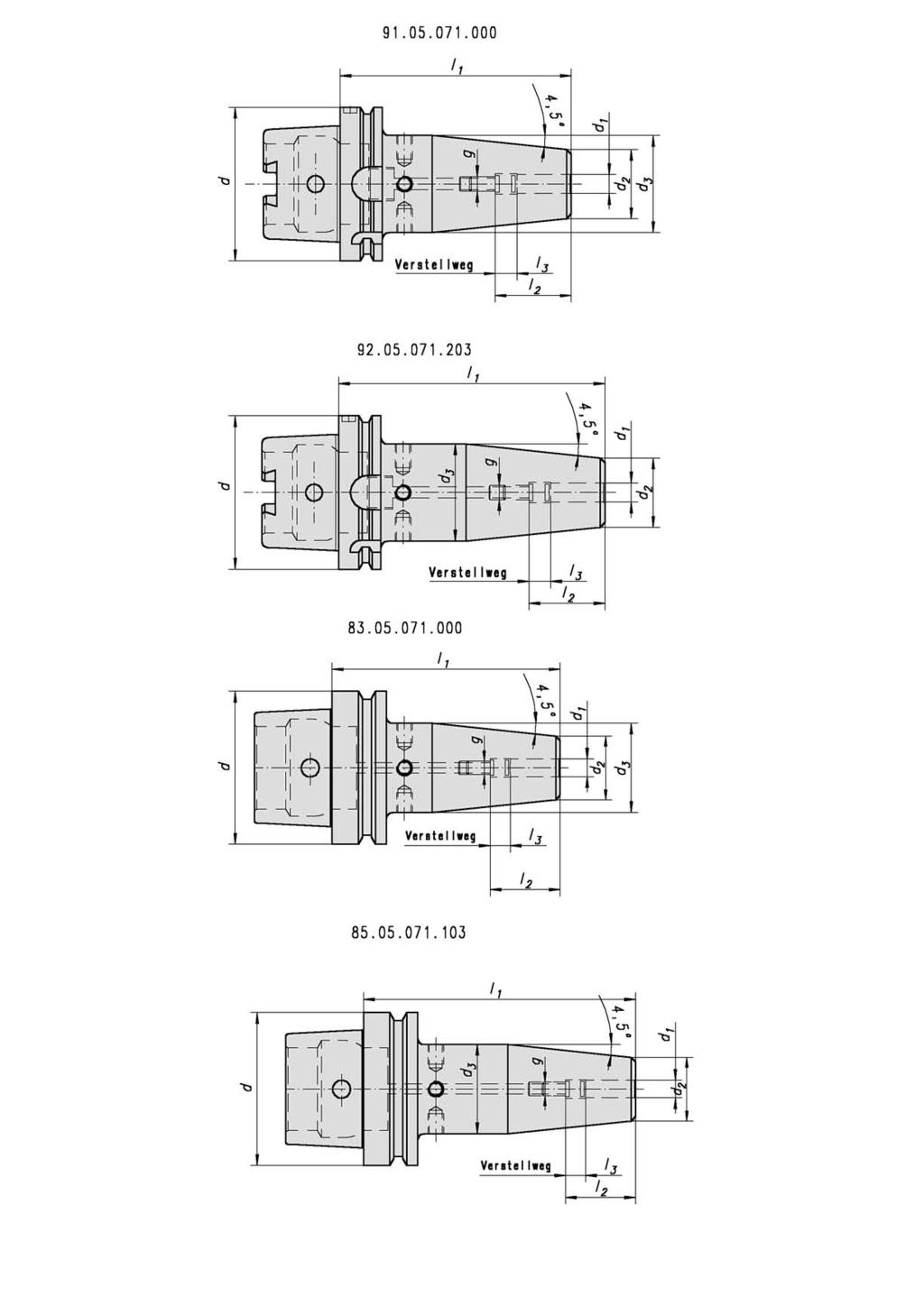 Schrumpffutter InduTerm DIN 69 893-1 HSK A verlängerte Ausführungen Schrumpffutter InduTerm DIN 69 893-1 HSK A verlängerte Ausführungen Shrink chuck InduTerm DIN 69 893-1 HSK A long version InduTerm