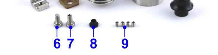 5 Drip Tip 6 Pluspol-Schraube (Tröpfler) 7 Pluspol-Schraube