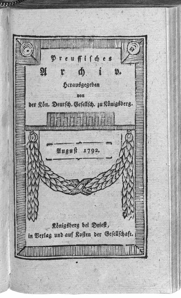 1 1 3 pav. Gotfrydo Ostermejerio skelbimas Avertissement dėl OLL prenumeratos (Preussisches Archiv, 1792, Bd. 2, H.