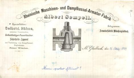 Los 0335 Ausruf: 18 Mönchengladbach, 1883: Albert Sempell, Rhein.
