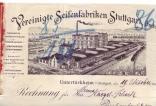 (E017) Los 0378 Ausruf: 25 Untertürkheim, 1912: Vereinigte Seifenfabriken Stuttgart GmbH, 2 Papiere Abb.
