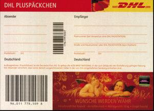 in roter Farbe, ungebraucht 15,90 12-2204 Paketmarke EU bis 5 kg, Michel-Nr 57, Absender- und Empfänger-Vordruckzeilen jetzt in roter Farbe, Telefongebührenhinweis jetzt