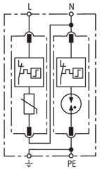 (1+1-Schaltung). Typ DG M TT 2P 275 Art.-Nr. 952 110 SPD nach EN 61643-11 /.