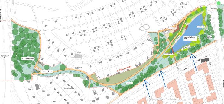 Quartier Havkenscheider Park Entwurf Freianlagenplanung Landschaftssee