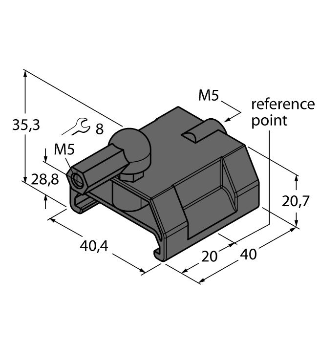 ..4 mm DMR31-15-5 6900215 Betätigungsmagnet, Ø 31 mm (Ø 5 mm), h: 15 mm; erreichbarer Schaltabstand 90 mm auf Sensoren BIM-(E)M12 bzw.