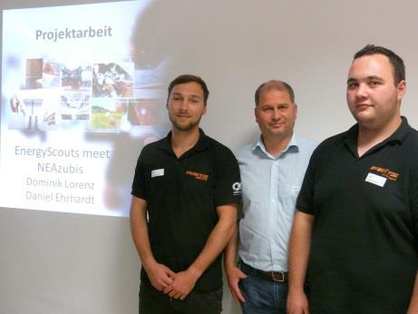 Foto 4: Energie-Scouts Dominik Lorenz und Daniel Ehrhardt der Spedition Fritz GmbH in Heilbronn bereicherten