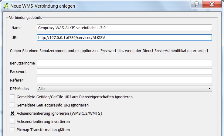 2.2. Einbindung von geschützten Daten im Lagebezugssystem Gauß- Krüger (PD83, 4.Streifen) produktspezifische URL Kann entweder explizit in der WMS-Version 1.