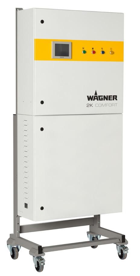 Elektronische Misch- und Dosieranlage 2K COMFORT Die WAGNER 2K COMFORT ist eine elektronisch gesteuerte Misch- und Dosieranlage für Mehrfarbenanwendungen.