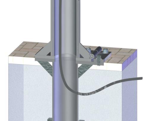 Schützen Sie das Stromkabel durch ein Schutzrohr um Beschädigungen zu vermeiden. Achten Sie darauf, dass das Rohr frei von Beton bleibt und somit als Kabeltasche dienen kann.