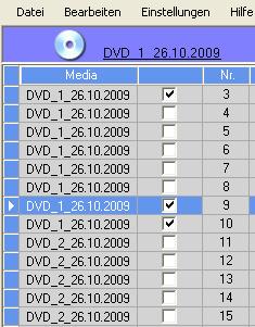 Datenträger; die Videodateien sind jedoch immer über mehrere CDs / DVDs verteilt.