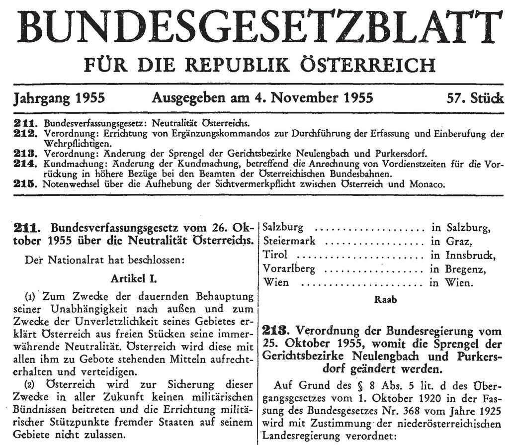 Mächten und der österreichischen Regierung unterzeichnet wurde.