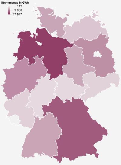 Tab. 9: Anlagenzahl, Leistung, Strommengen und Vergütung 2011 nach Bundesländern EEG-Anlagen und Stromerzeugung 2011 in absoluten Zahlen Bundesland EEG- Anlagenzahl EEG-Leistung [MW] EEG-Strommenge