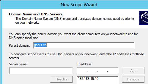 Der DNS Server ist unser AD-Server