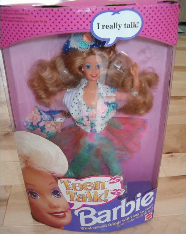 Beispiel für Stereotyp: Teen Talk Barbie