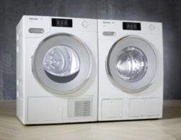 ChromeEdition Klassisches Gerätedesign, modellabhängig mit runder Chromringtür und Sichtfenster bei Waschmaschine und Trockner.
