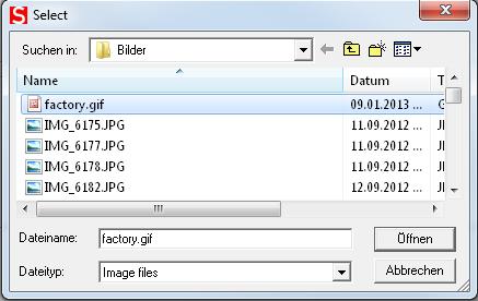 Type=File auswählen Mit Browse Hintergrundgrafik factory.