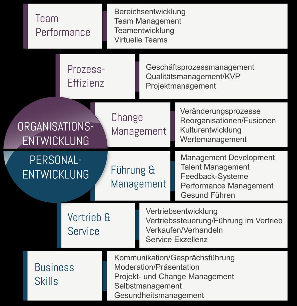 Personal- und Organisationsentwicklung Die 6 Säulen unserer Arbeit Machwürth Team International GmbH