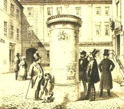 Aufgabe 4 Am 1. Juli 1855 stellte der Druckereibesitzer Litfaß (1816-1874) die erste nach ihm benannte Säule auf und vermietete sie zu Werbezwecken.