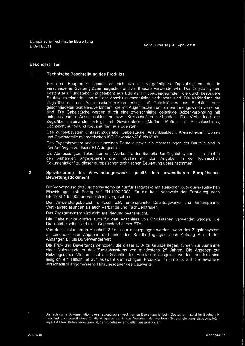 Europäische Technische Bewertung ETA-11/0311 Seite 3 von 18120.