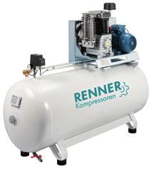 RIKO Kolbenkompressoren stationäre, liegende Kompressoren für industrielle Anwendungen pulverbeschichtete ECN-luftbehälter nach AD2000-Richtlinien (mit 2 Zoll Sichtöffnung) mit Condor-schalter und