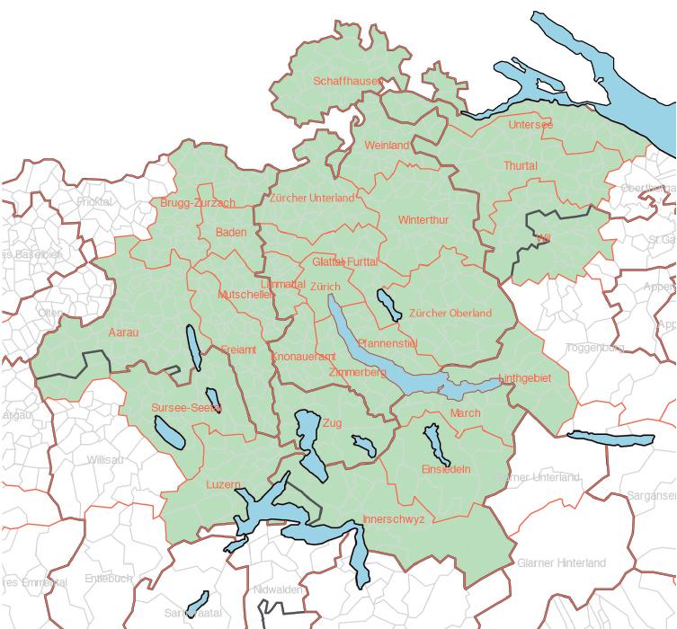 Ausgangslage Funktionaler Perimeter in Bewegung" 2-3 Mio. Einwohner! 250-500 Gemeinden in# 8 Kantonen! Über 1 Mio.