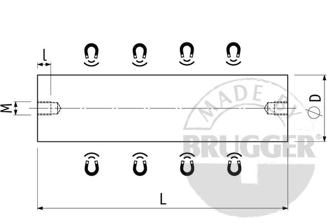 Filterstäbe aus Neodym-Eisen-Bor (NdFeB) Filterstäbe ø25mm aus NdFeB, beidseitiges Innengewinde, Edelstahlgehäuse aus 1.