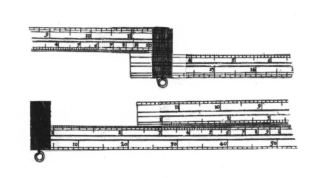 Calculating Rods II Henry Coggeshall (1623-1690) hat zum Berechnen von Timber (Bauholz) drei