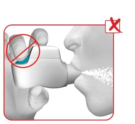 Hinweis: Manche Patienten nehmen individuell einen leicht süßen oder etwas bitteren Geschmack im Mund wahr, während sie das Arzneimittel inhalieren.