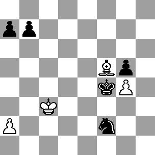 0 0 12.Sxf6+ Lxf6 13.b5 c6 14.Sd2 De7 15.La3 c5 16.Lb2 Tfd8 17.Te1 Dd7 18.Db3 Lg5 19.Lf3 Te8 20.a5 Es folgte 1.Lc8 b6 2.Kc4 Sxg4 3.Kb5 Se5 4.Ka6 g4 5.Lxg4 Kxg4 6.Kxa7 Sd7 (glaube ich) 7.