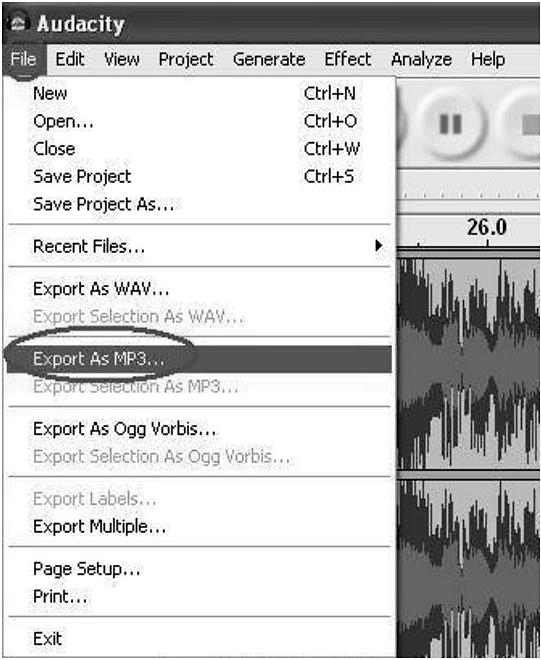 Click red record key to start recording audio that you