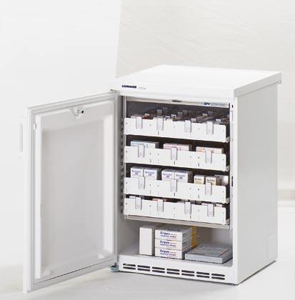 Modell 180L-oU-UT-4Sch Medikamentenkühlschrank mit Liebherr-Kühlsystem 4Untertischmodell 4abnehmbare Tischplatte 44 Medikamentenschubfächer 4Kostenlose Kühlgutversicherung Die Abbildung zeigt die