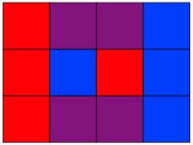 In der Tat, unter Verwendung der Eigenschaften des linken 3 3-Bretts sieht man, dass jedes rote und jedes andere violette Feld erreicht werden kann, und durch Betrachten des 3 3-Bretts auf der