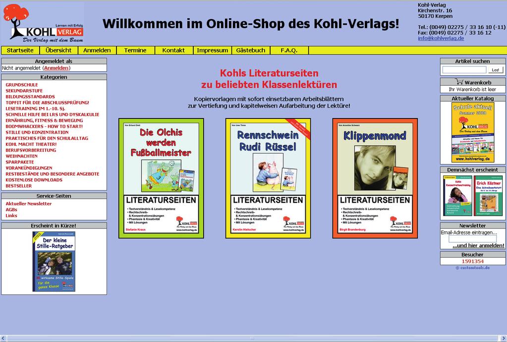 Möchten Sie mehr vom Kohl-Verlag kennen lernen? Dann nutzen Sie doch einfach unsere komfortable und informative Homepage!