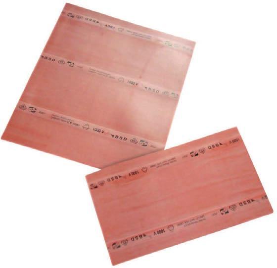 Isoliertuch 1 m x 1,2 m x 1 mm mit 6 Kennzeichnungsbanderolen 7416166 Isoliertuchrolle 10 m x 1,2 m x 1mm mit 6 Kennzeichnungsbanderolen 7416167 Isoliertuch, 1mm, geschnitten - aus EPDM, rot-orange,