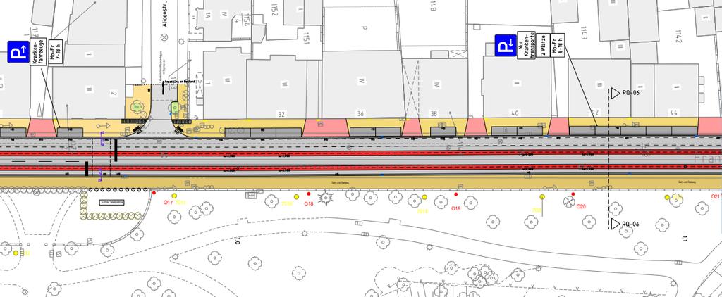 Frankfurter Straße Barrierefreier Überweg Einbahnstraße Richtung Schulinsel.