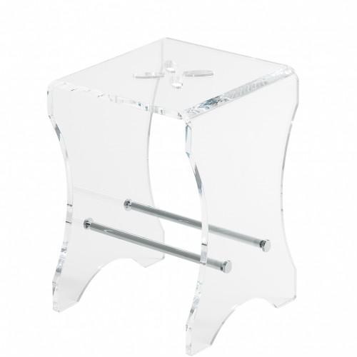 1.4 Badhocker aus Plexiglas Sitzfläche 27 x 27 cm, Höhe 44 cm BA67040 Dieser Badhocker hält viel aus, denn er wurde aus stabilem Plexiglas gefertigt.