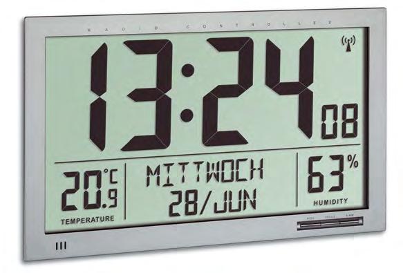 Stundenschlag chime signal horaire 60.4514.02 BimBam Funkuhr wie 60.4514.01, weiß 321 x 28 (90) x 140 mm, 461 g, 4x 1,5V AA, EK-EL bimbam radio controlled clock as 60.4514.01, white «bimbam» horloge radio pilotee comme 60.