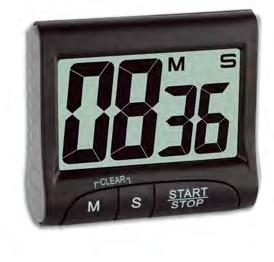 02 Digitaler Timer und Stoppuhr Memory-Funktion, mit Befestigungsmagnet, weiß/grau < 99 min, 59 sek 48 x 17 x 88 mm, 33 g, 1x LR44, EK-EL digital countdown timer and stopwatch memory function, with