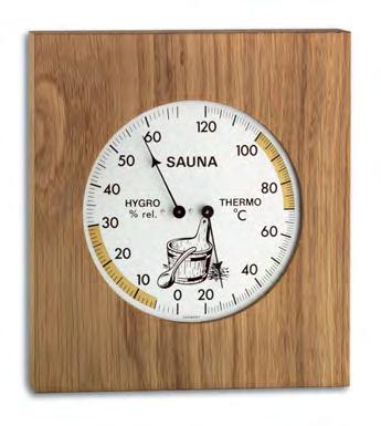 hair-synthetic, oiled oak thermo-hygrometre sauna à cheveu synthétique, chêne huilé 40.1051.