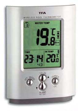 -function, probe with 180 mm measuring depth and solar panel, radio-controlled clock with alarm and date, expandable up to 7 temperature/humidity transmitters (optional) «venice» thermometre de