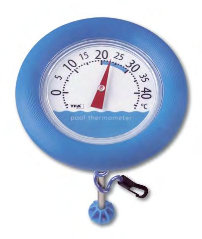 2003 Neptun Schwimmbadthermometer Kunststoff, Schwimmkörper Weichschaum, blau/weiß, besonders gut ablesbare Optima- Kapillare, mit Befestigungsleine T: 0 +45 C Ø 125 x 385 mm, 316
