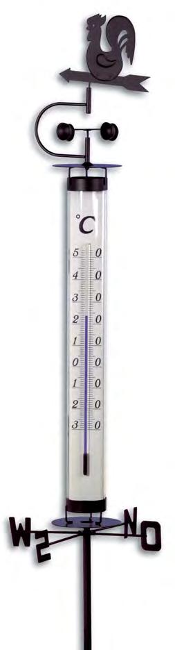 2002 Jumbo Gartenthermometer Plexiglas-Rohr, Metallteile verzinkt und schwarz lackiert, wetterfest, zum Einstecken in den Boden Ø 136 x 1150 mm, 1375 g, EK jumbo garden thermometer plexiglass tube,