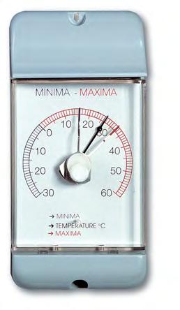 push button, mercury-free thermometre maxima-minima plastique, noir, échelle en aluminium, avec touche à pression, sans mercure 10.