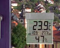 outdoor temperature, maximum and minimum values with auto reset, weather resistant, with adhesive «vision» thermometre de