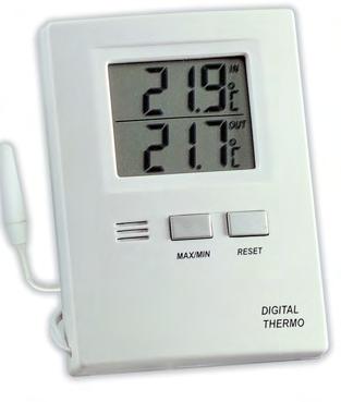 elektronische innen-aussen-thermometer 30.1043.02 Moxx Digitales Innen-Aussen-Thermometer Außentemperatur über Kabel, Max.-Min.-Funktion, weiß T in: -10...+50 C, T out: -40.