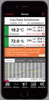 «cosy radar» thermo-hygrometre digital indication de la température et humidité actuelle, radar de l'humidité à long terme (3h/24h/ 7 jours/30 jours) localise le risque permanent de moisissure