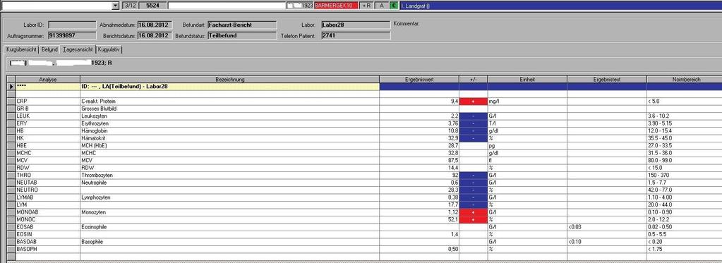 Laborbefunde abends Praxis Landgraf - 4.