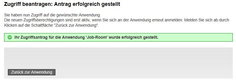 Ihr Benutzerkonto wurde nun erfolgreich für den Job-Room aktiviert.